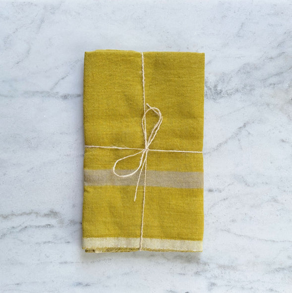 Chartreuse Laundered Linen Towel