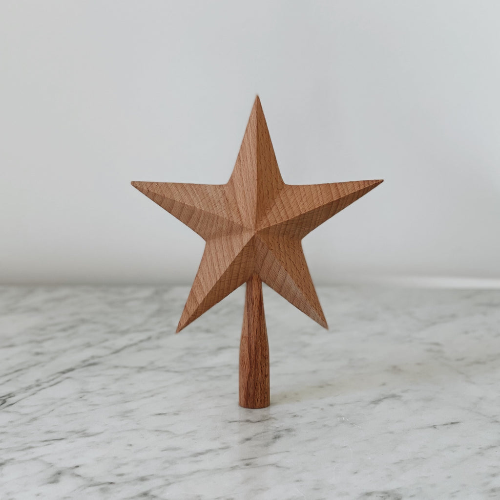 Natural Wood Star Tree Topper