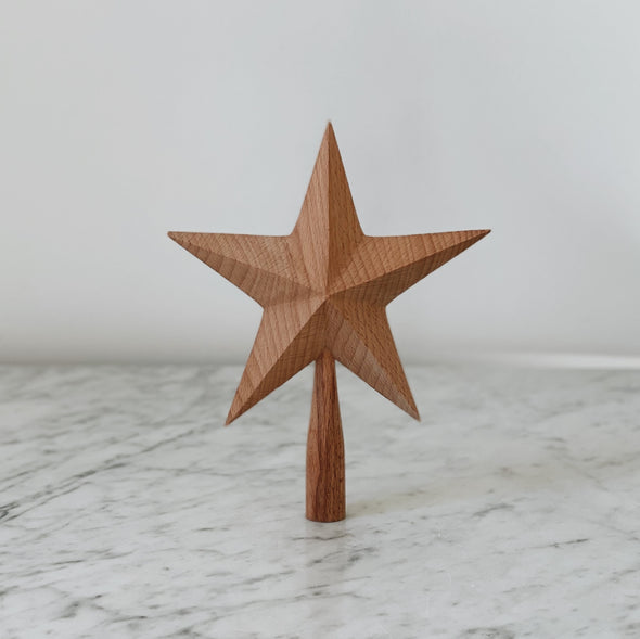Natural Wood Star Tree Topper