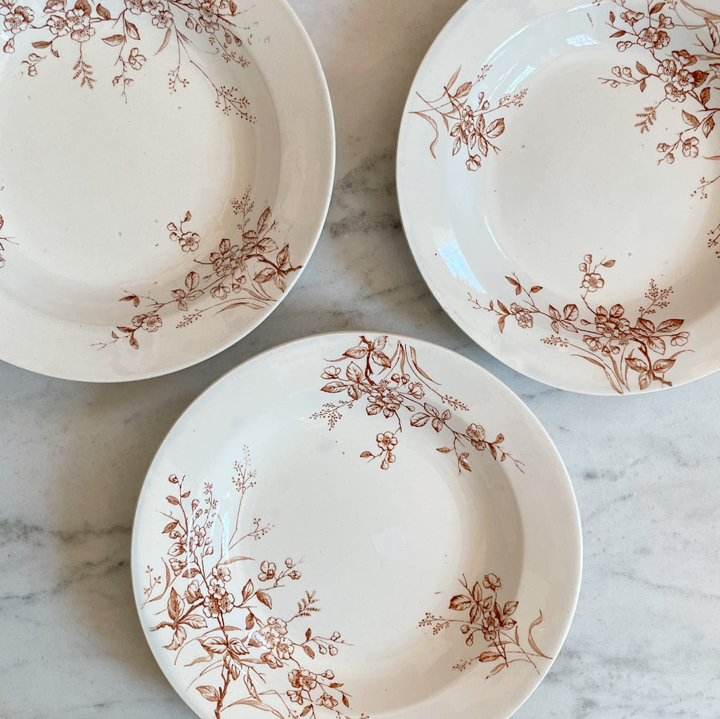 English Ironstone Rimmed Soup Bowl