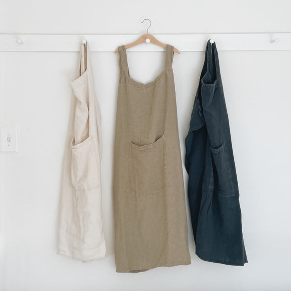 Japanese Style Raw Linen Apron