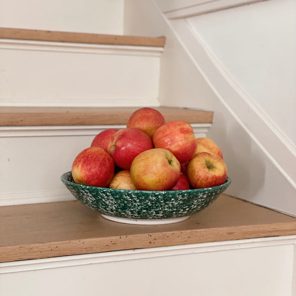 Forest Green Italian Spongeware Serving Dish