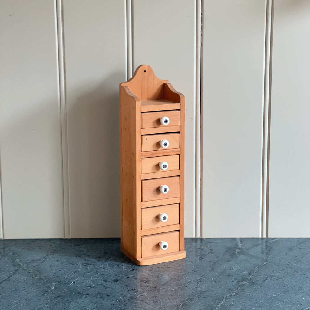 Petite Six Drawer Wooden Cabinet