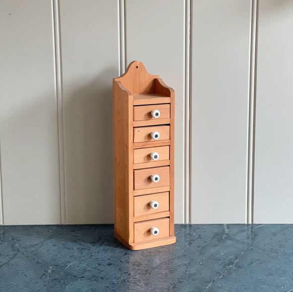 Petite Six Drawer Wooden Cabinet