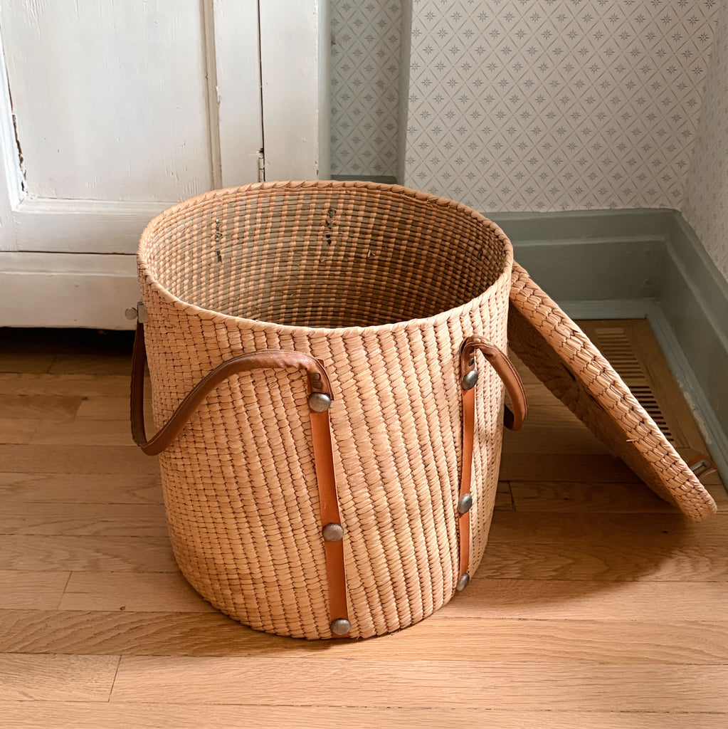 Nantucket Lidded Drum Basket