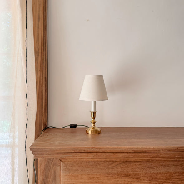 Petite Solid Brass Candlestick Lamp
