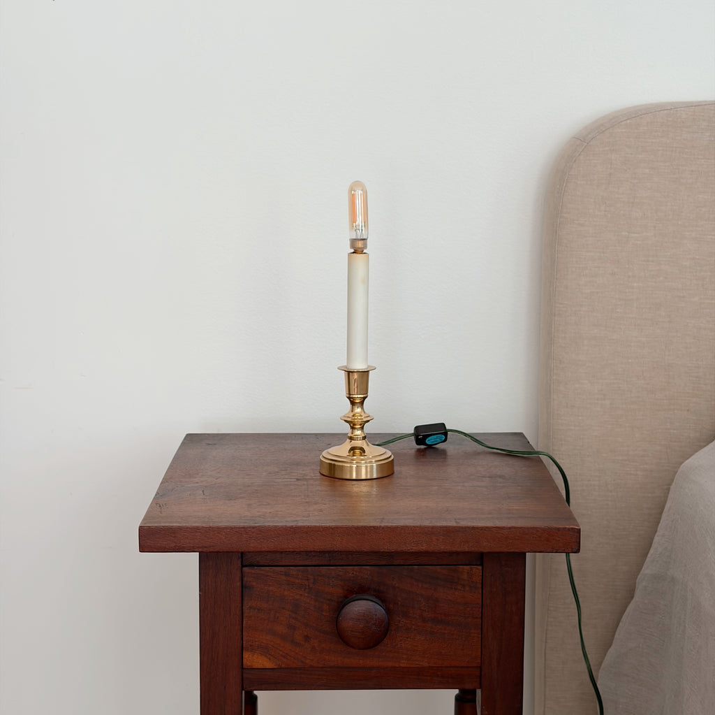 Petite Solid Brass Candlestick Lamp