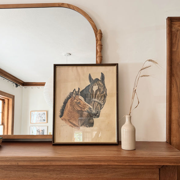 Framed Lithograph of ‘Mare and Foal’