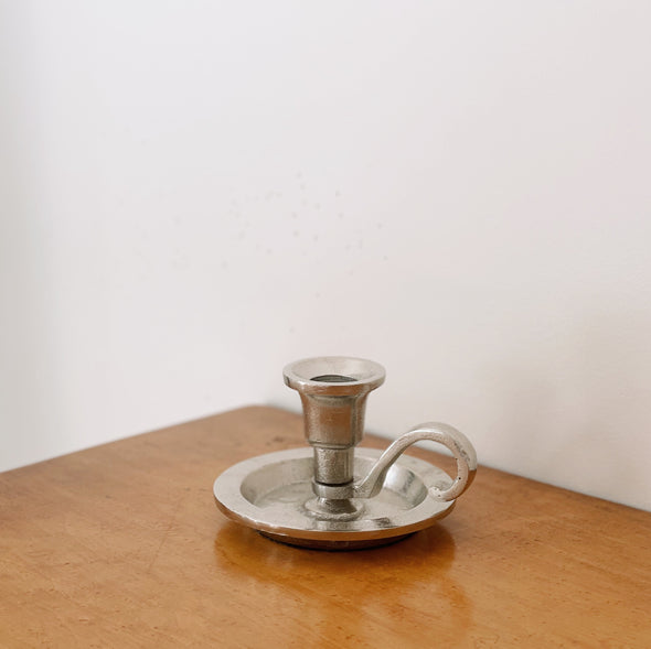 Silver Chamberstick Candle Holder