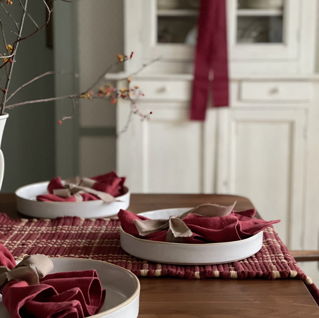 linen napkins green or cream – Hallstrom Home