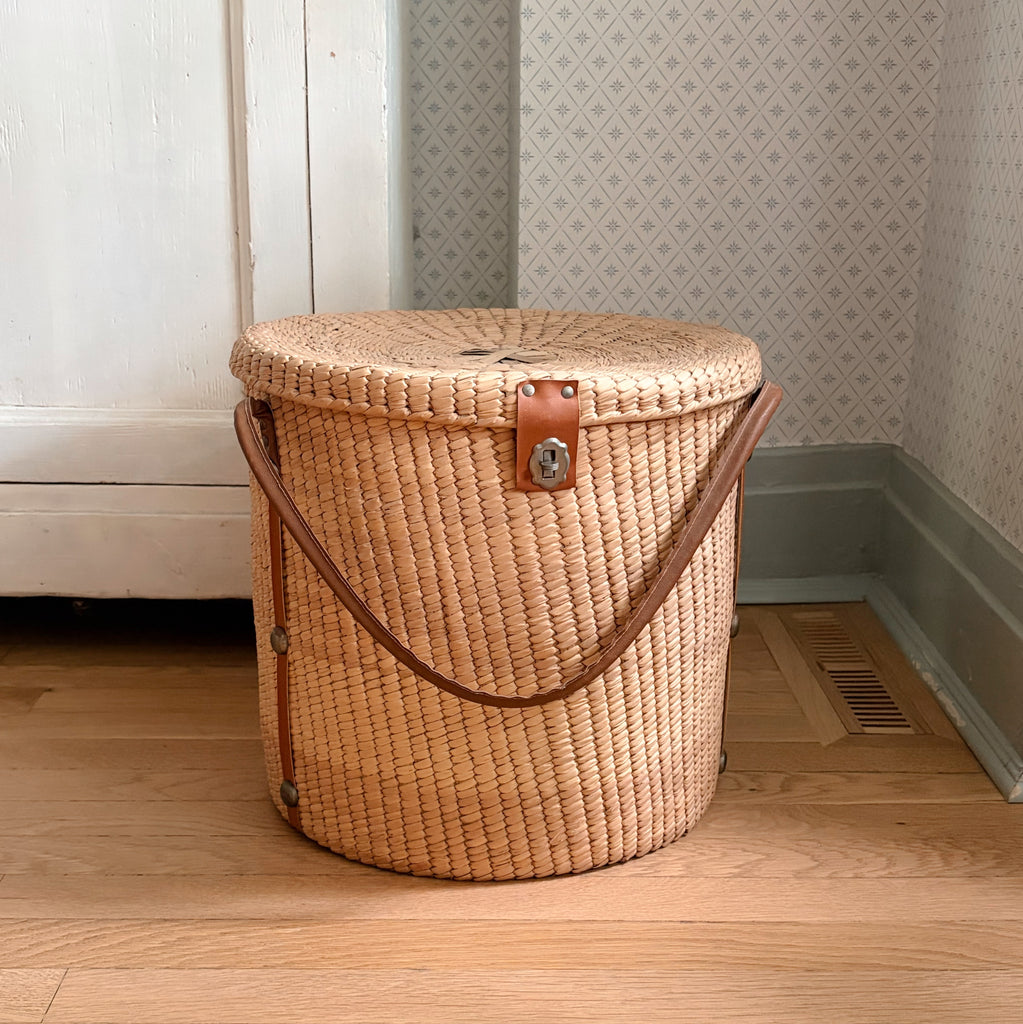 Nantucket Lidded Drum Basket