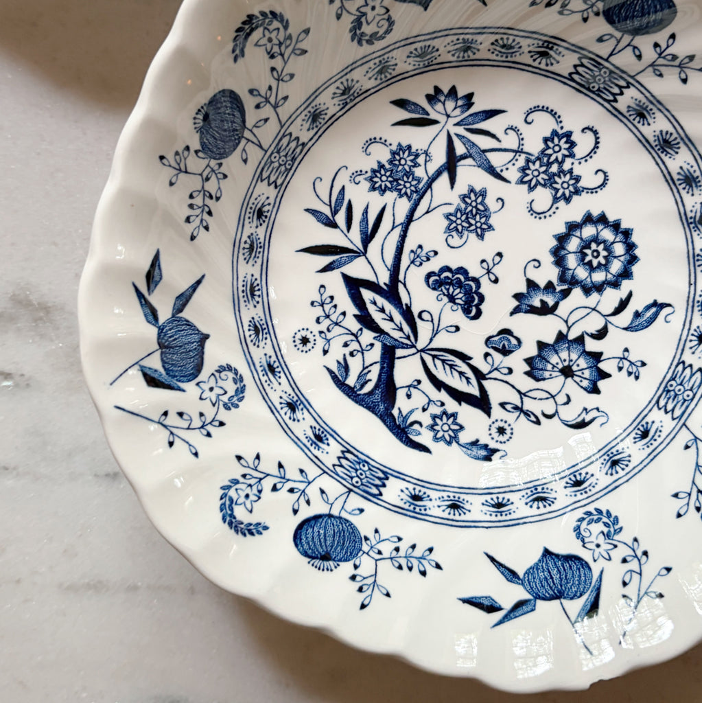 Blue Nordic Transferware Bowl