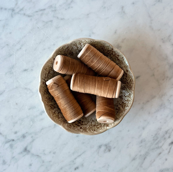 Cognac Ribbon with Wood Spool