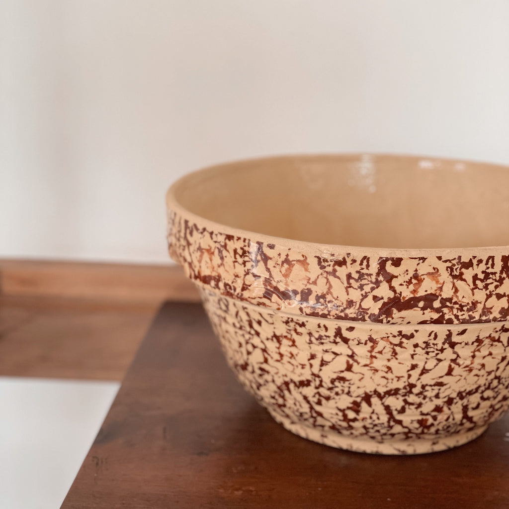 Chestnut Spongeware Dough Bowl