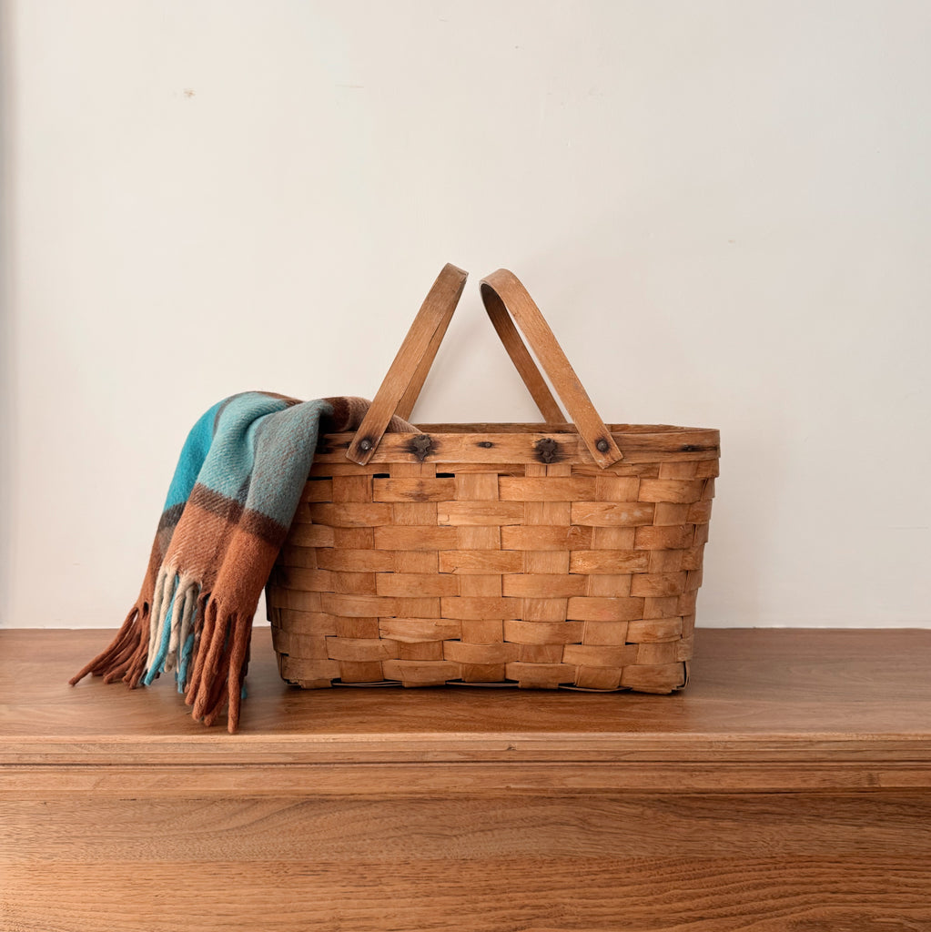 Vintage Open Picnic Basket