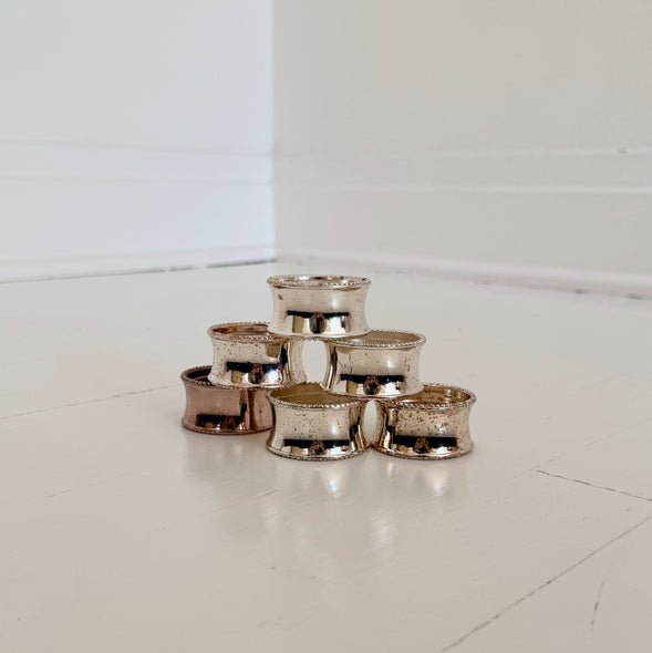 Set of 6 Vintage Silver-Plated Napkin Ring Holders