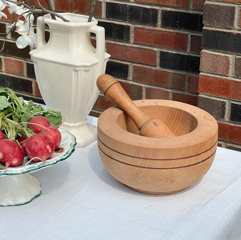 Wooden Mortar & Pestle