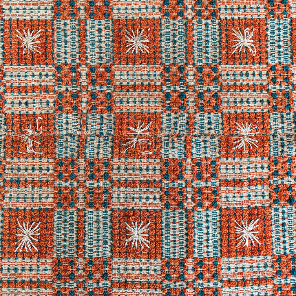Antique Overshot Wool Coverlet
