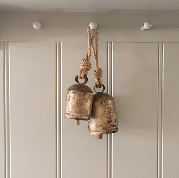Large Brass Noah Bells with Rope