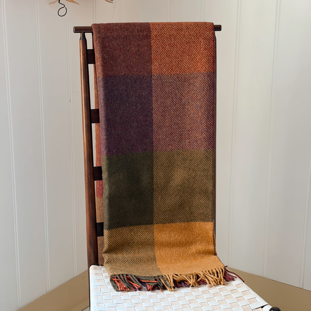 Autumn Herringbone Merino Lambswool Throw