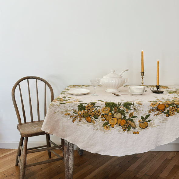 Round Linen Harvest Tablecloth