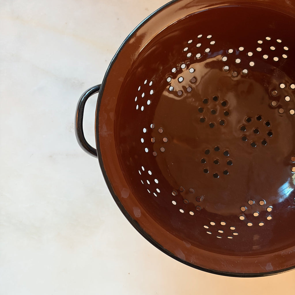 Chestnut Enamel Colander