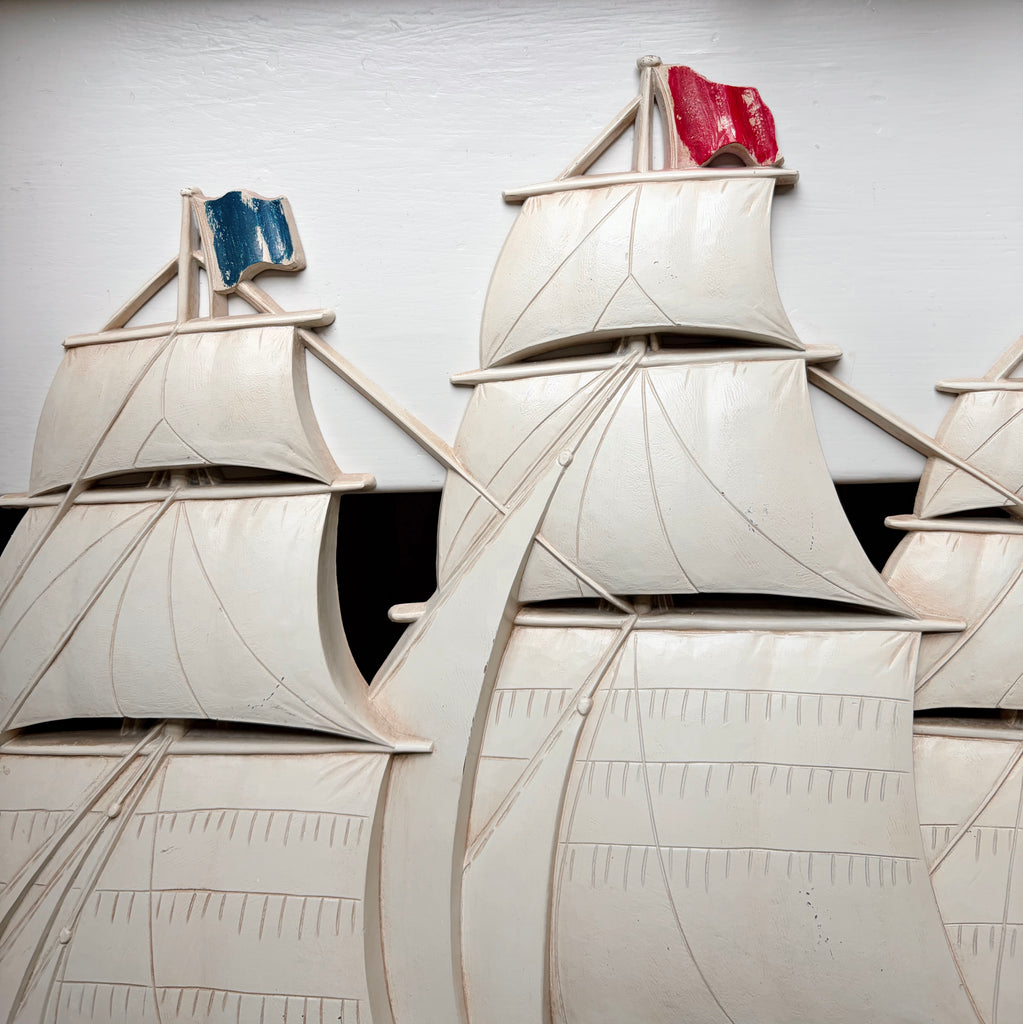 Vintage "Out to Sea" Dimensional Ship Wall Art