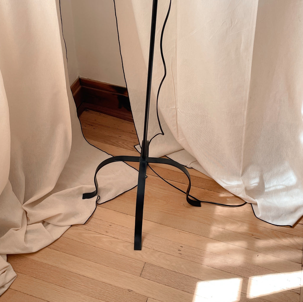 Iron Floor Lamp with Pleated Shade