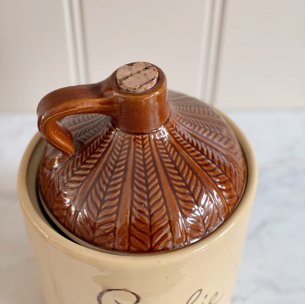 Stoneware Lidded Cookie Jug