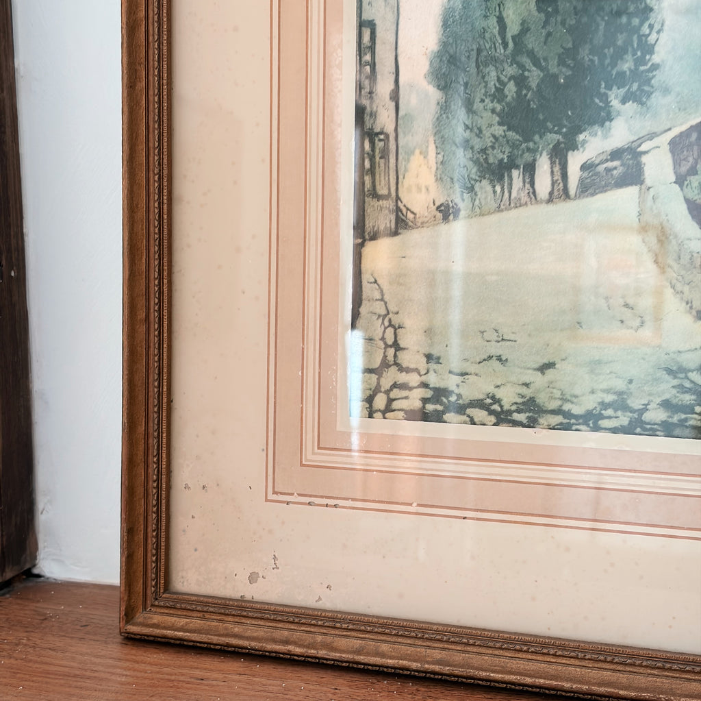 Vintage Framed Print of ‘La Route Sur La Ponte’