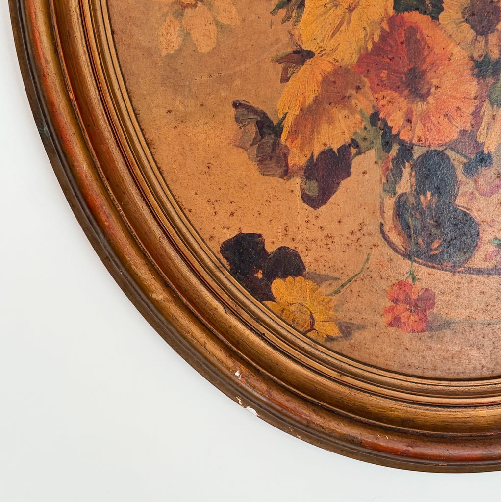 Vintage Framed Floral Still-Life Print