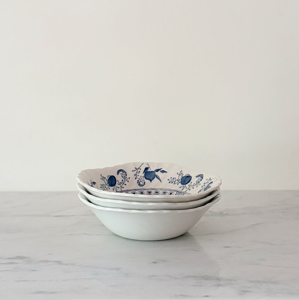 Blue Nordic Transferware Bowl