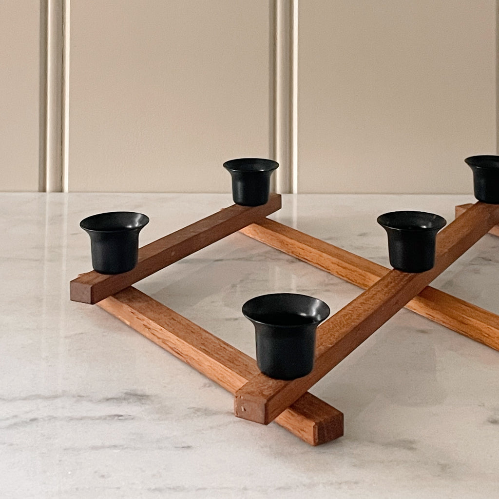 Vintage Mid-Century Accordion Candle Holder