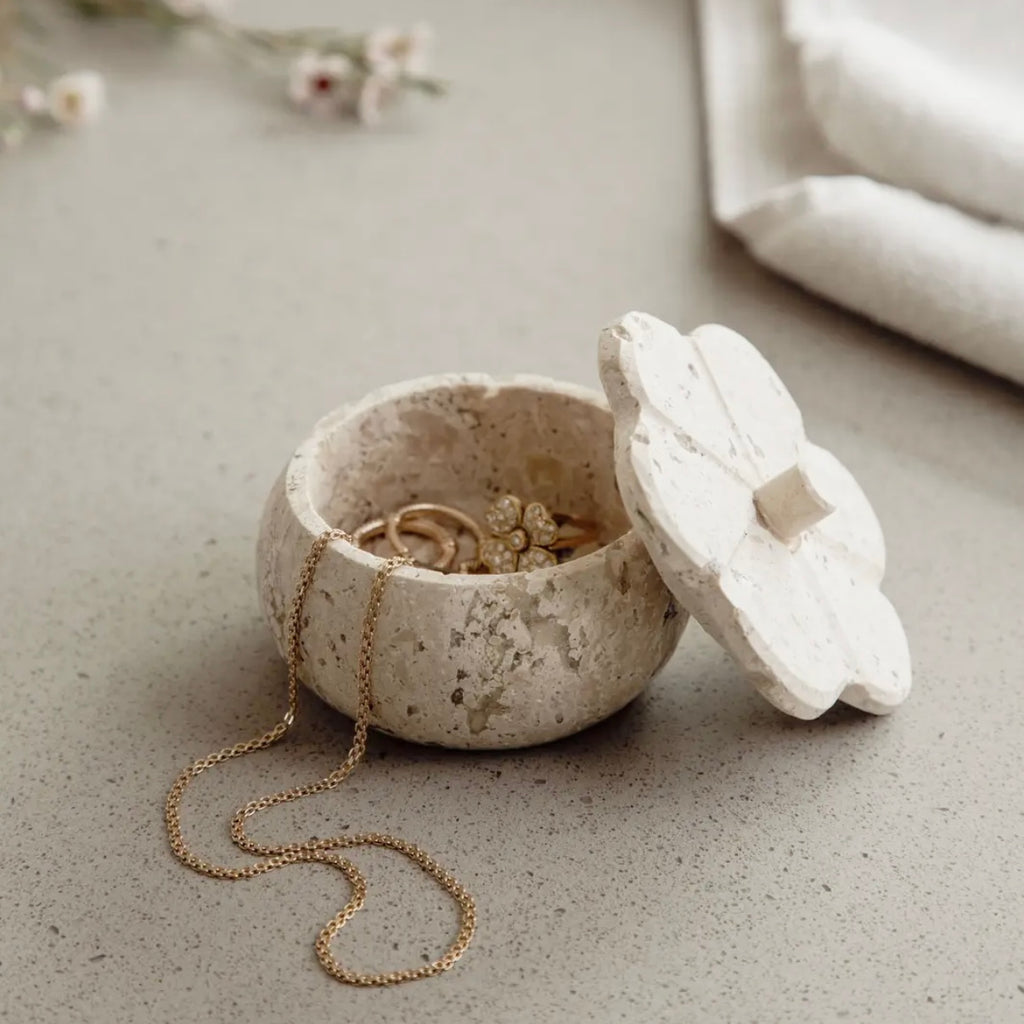 Travertine Trinket Box