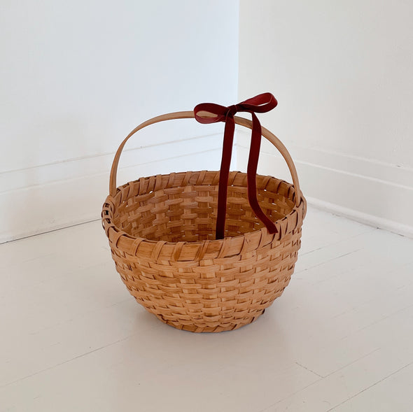Vintage Handwoven Round Basket