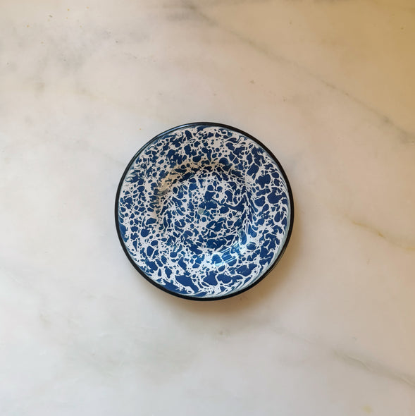 Blue and White Enamel Splatterware Trinket Dish