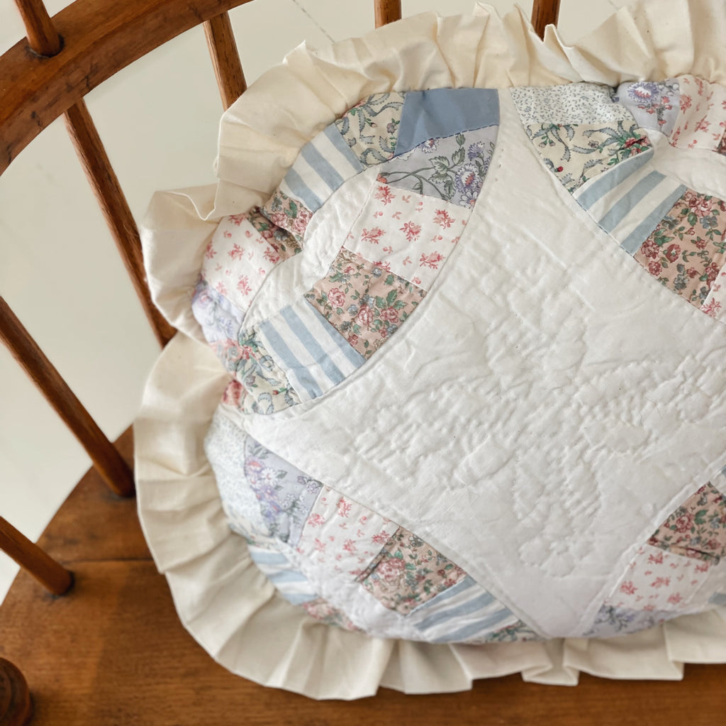 Cottage Ruffle Circle Quilt Pillow
