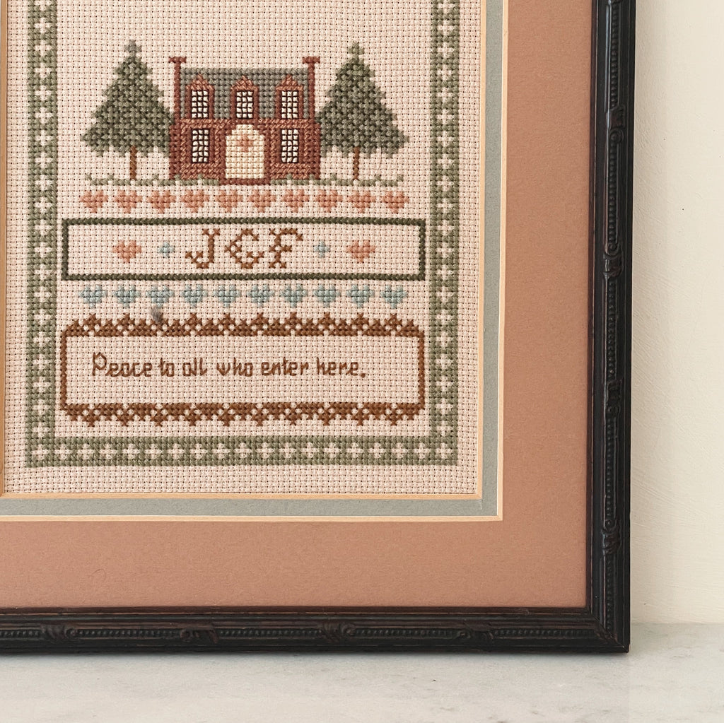 Framed Cross-Stitch Sampler