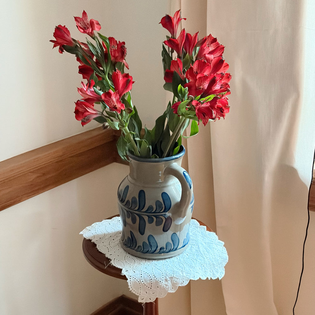 Hand-Painted Stoneware Pitcher