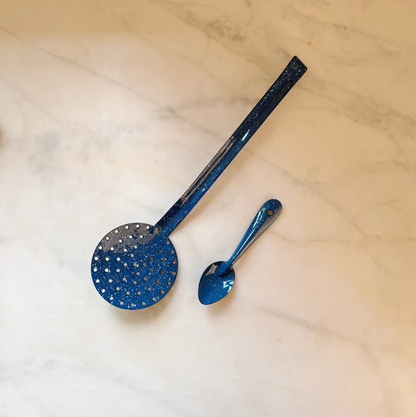 Blue Speckled Enamel Utensils