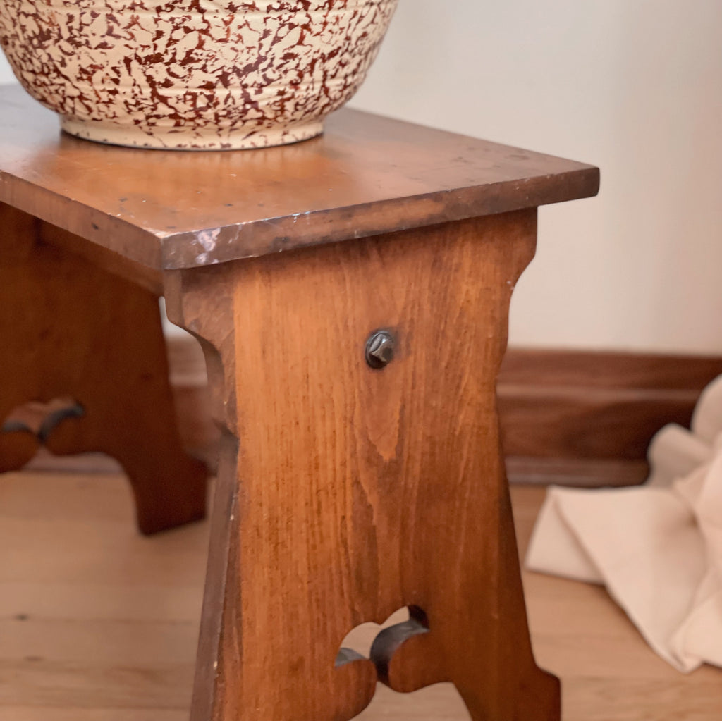 Arts & Crafts Walnut Stool