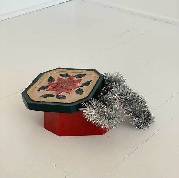 Hand-Painted Poinsettia Box