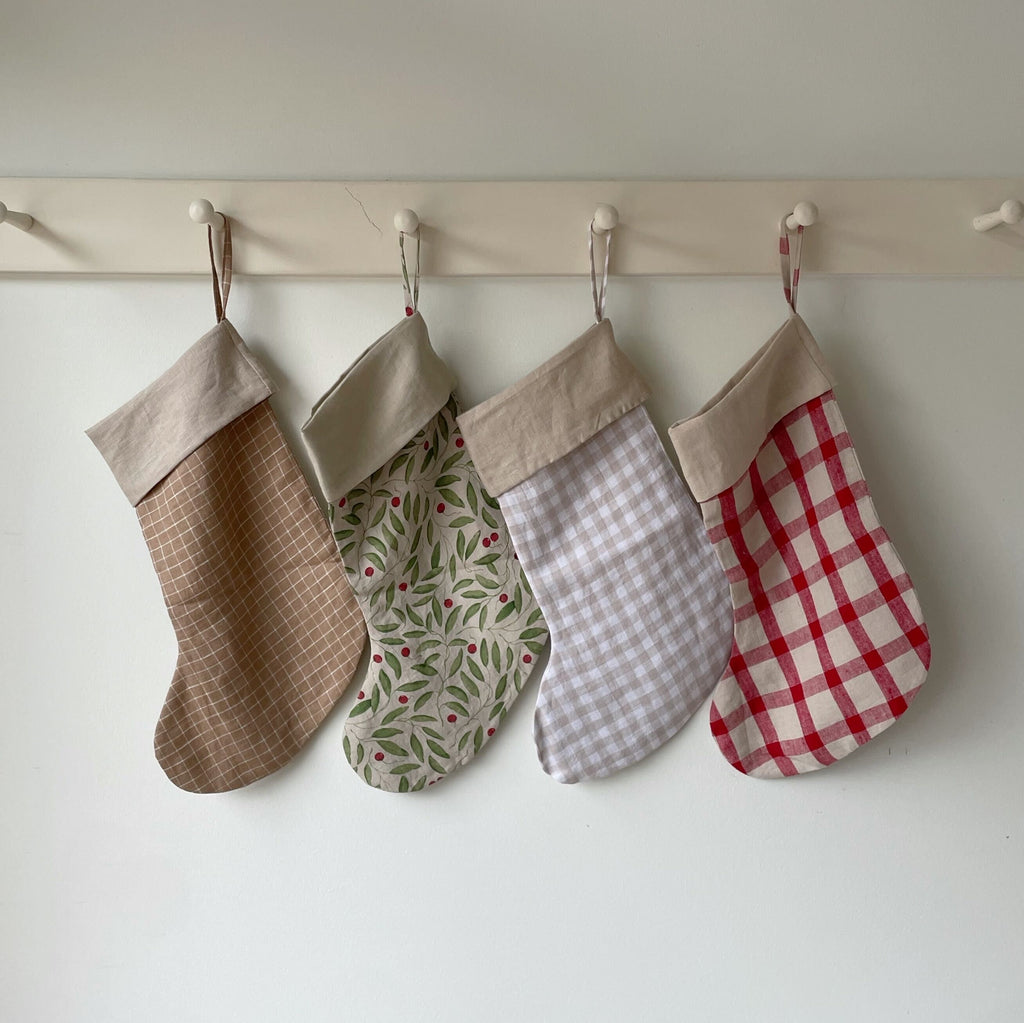 Zero-Waste Linen Christmas Stockings