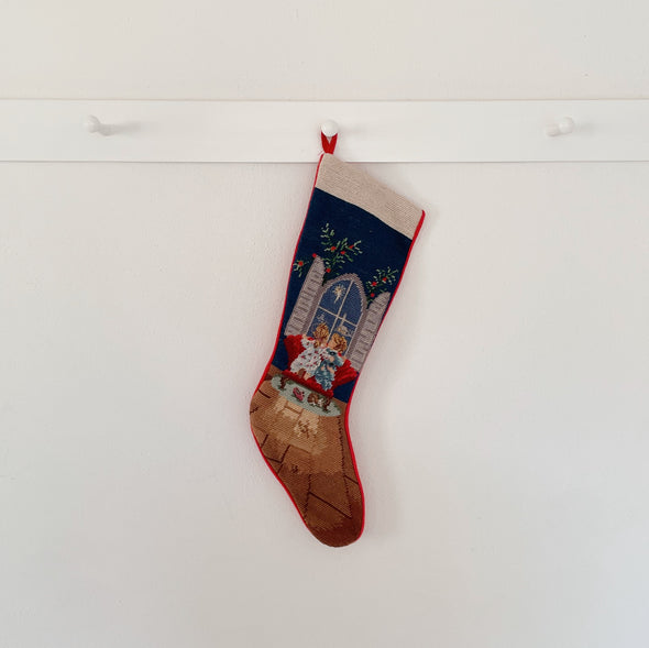 Vintage Needlepoint Stocking