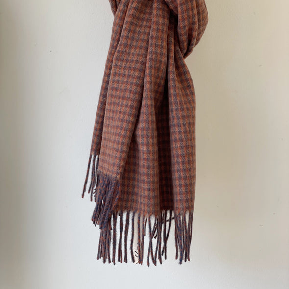 Coffee Check Lambswool Scarves