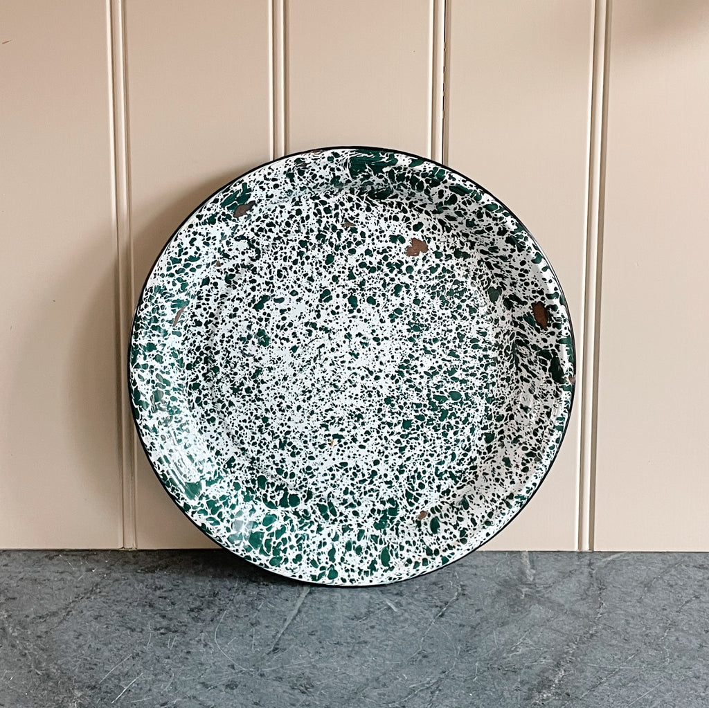 Vintage Enameled Graniteware Tray