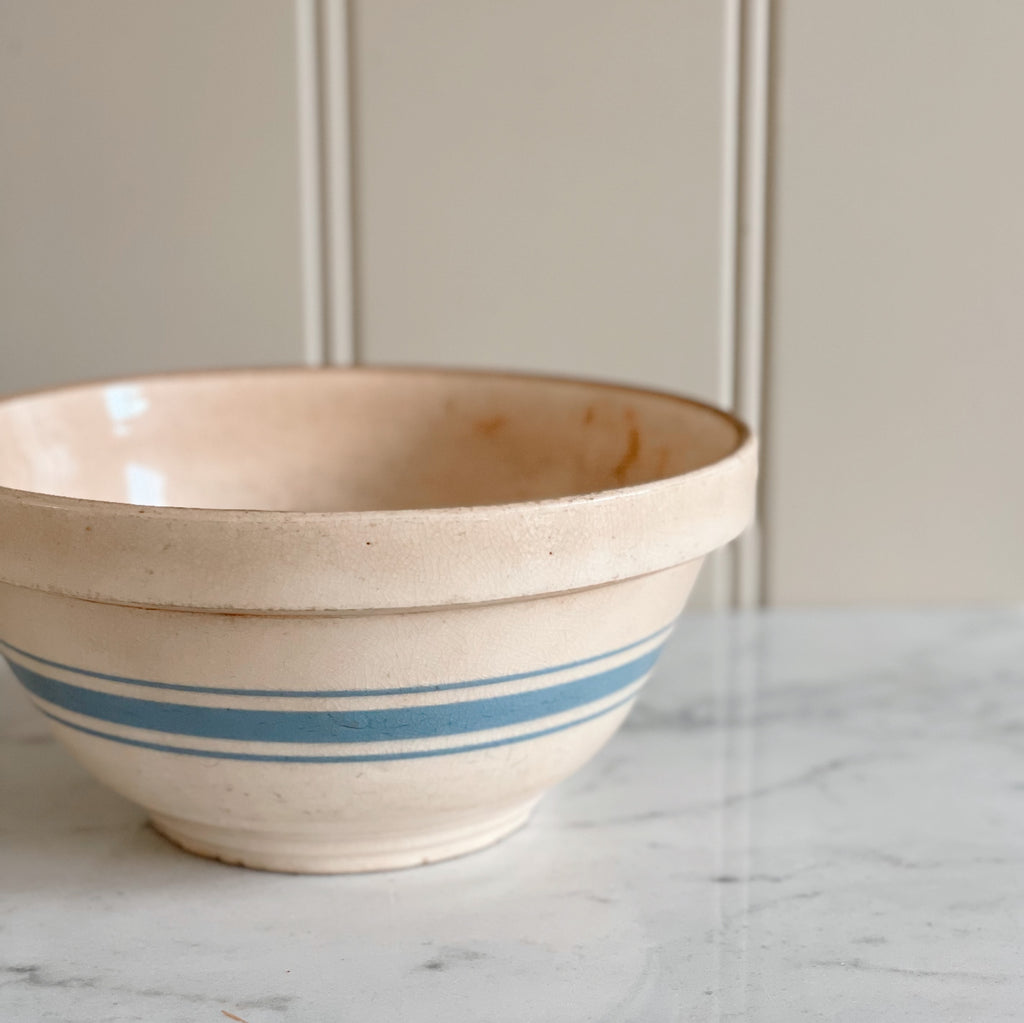 Blue Banded Dough Bowl