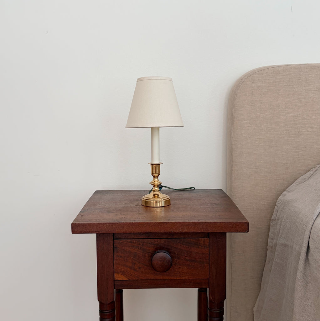 Petite Solid Brass Candlestick Lamp