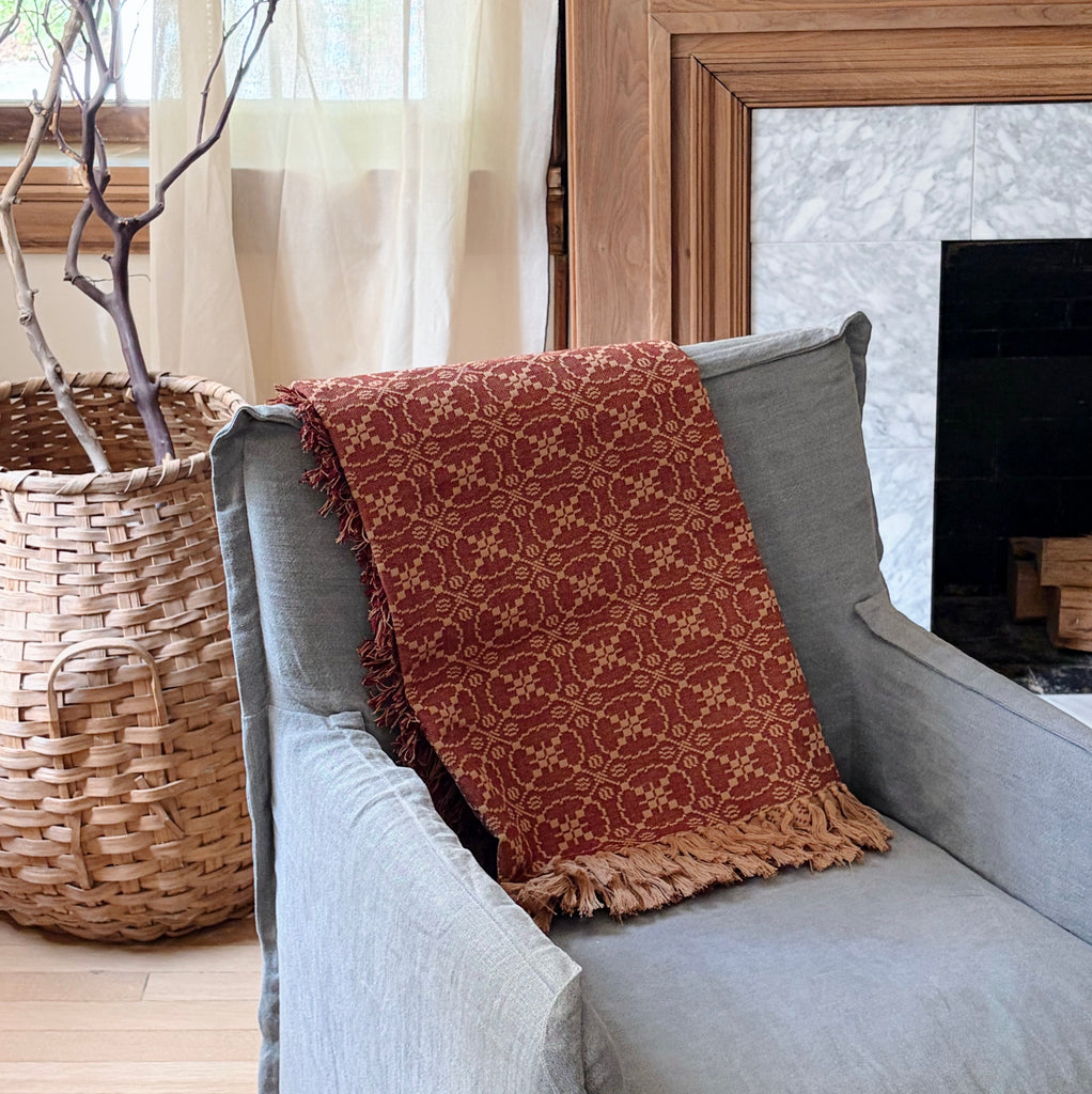 Crimson Jacquard Afghan
