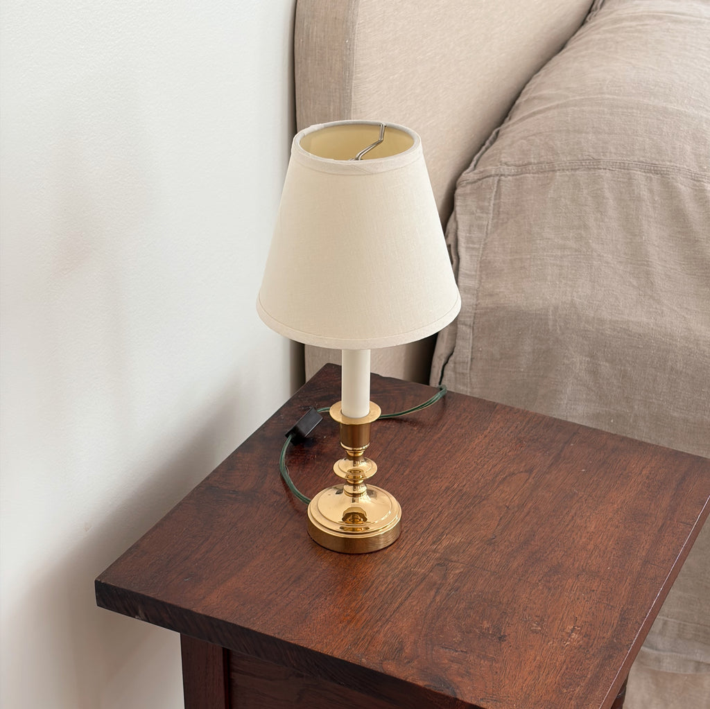 Petite Solid Brass Candlestick Lamp